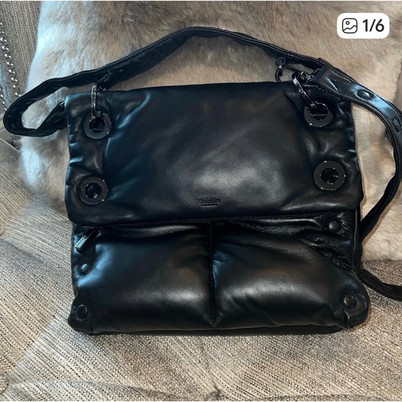 Hammitt Los Angeles Black Leather Crossbody Shoulder Bag Designer Handbag - Picture 1 of 6